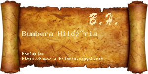Bumbera Hilária névjegykártya